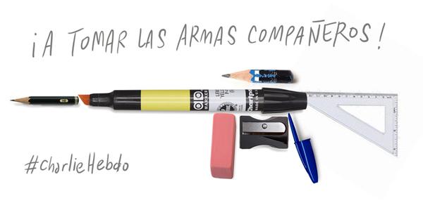 Homenaje a Charlie Hebdo Una de las decenas de imágenes de apoyo divulgadas por dibujantes de todo el mundo.